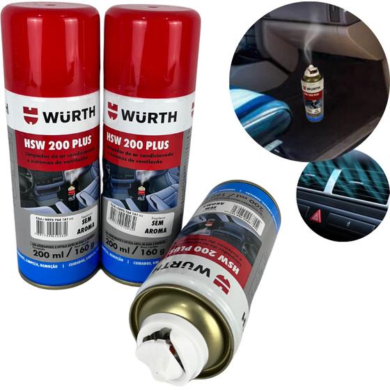 Imagem de kit 2 Limpa ar condicionado para limpeza e higienização de ar condicionado automotivo veiculo Wurth