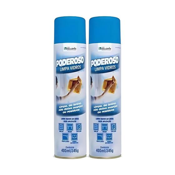 Kit 2 Limpa Vidros Poderoso Kelldrin Sem Manchas 400ml cada Menor preço em Kit 2 Limpa Vidros Poderoso Kelldrin Sem Manchas 400ml cada