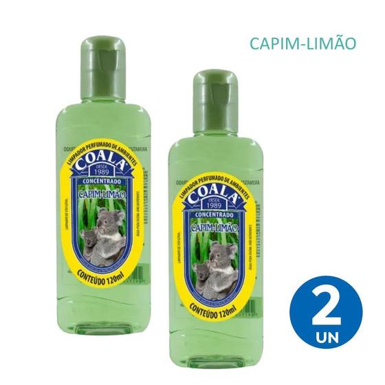 Imagem de Kit 2 Limpador Concentrado Perfumado de Ambientes Capim Limão Coala 120ml