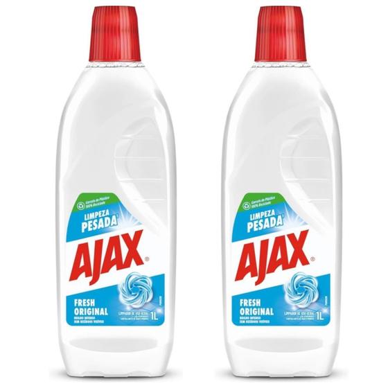 Imagem de Kit 2 Limpador Diluível Ajax  Fresh Limpeza Pesada 1 Litro