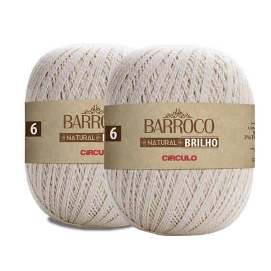 Imagem de Kit 2 Linha Barbante Barroco Brilho Prata Fio 6 1.518m 1400g