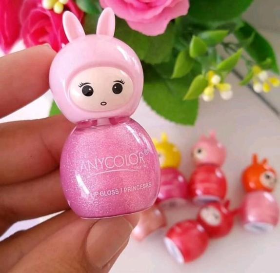 Imagem de Kit 2 lip gloss princesa brilho labial infantil cores metálicas básica