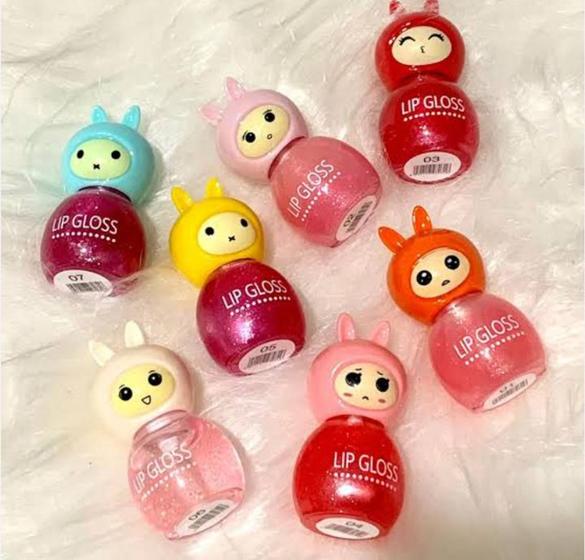 Imagem de Kit 2 lip gloss princesa brilho labial infantil cores metálicas