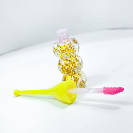 Imagem de Kit 2 Lip oil labial ação hidratante com glitter formato dango fofo