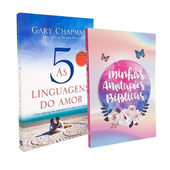 Imagem de Kit 2 Livros  As Cinco Linguagens do Amor - Gary Chapmam + Minhas Anotações Bíblicas - Borboleta
