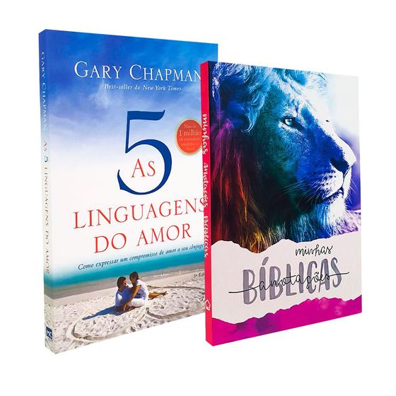 Imagem de Kit 2 Livros  As Cinco Linguagens do Amor - Gary Chapmam + Minhas Anotações Bíblicas - Leão Color