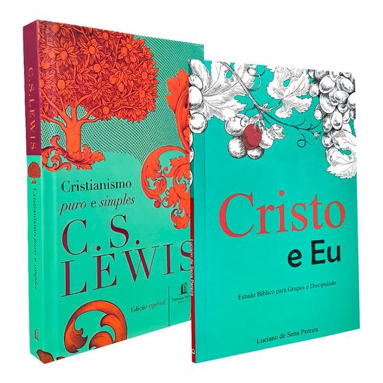 Imagem de Kit 2 Livros  Cristianismo Puro e Simples - C. S Lewis  + Cristo e Eu - Estudo Bíblico Discipulado