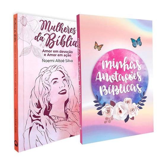 Imagem de Kit 2 Livros  Mulheres da Bíblia + Minhas Anotações Bíblicas - Borboleta - Livraria Cristã Emmerick