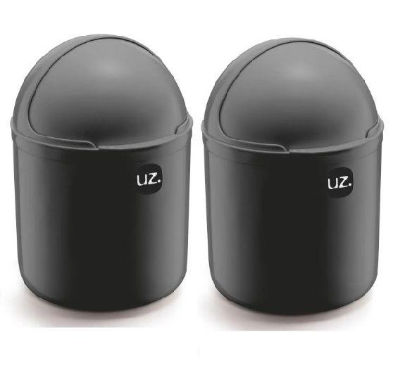 Imagem de Kit 2 Lixeira de cozinha para pia 4 litros com tampa UZ