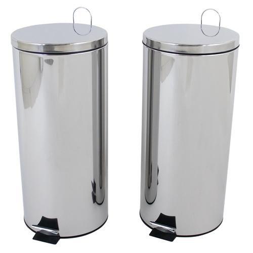 Kit 2 lixeiras aço inox de 30 litros Travel Max Menor preço em Kit 2 lixeiras aço inox de 30 litros Travel Max