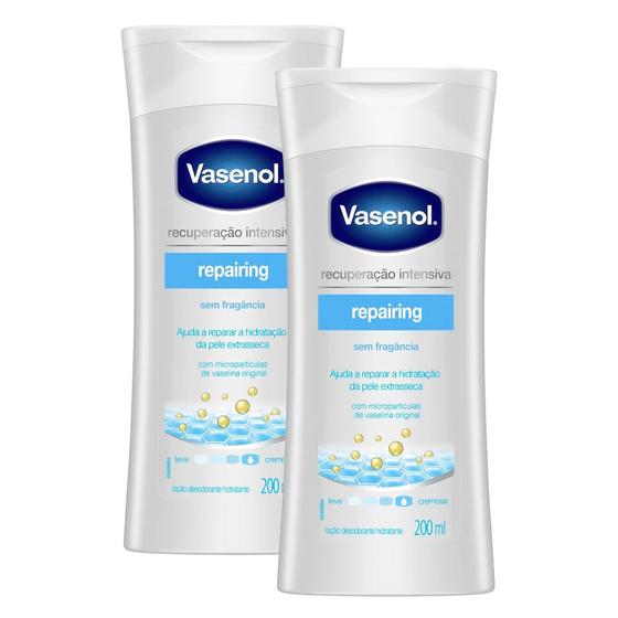 Imagem de Kit 2 Loção Desodorante Hidratante Vasenol Recuperação Intensiva Reparadora 200ml