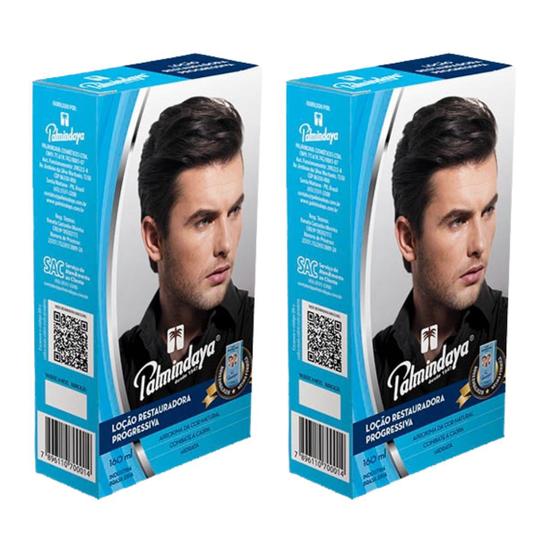 Imagem de Kit 2 Loção Restauradora Masculina Azul 160Ml - Palmindaya