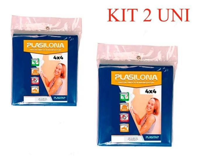 Imagem de KIT 2 Lona Plastica Colorida 4x4 Cobertura Proteção Pintura