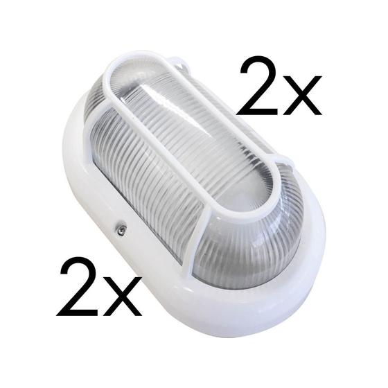 Kit 2 Luminária Arandela Spot Parede Teto Área Externa Blindada Redonda