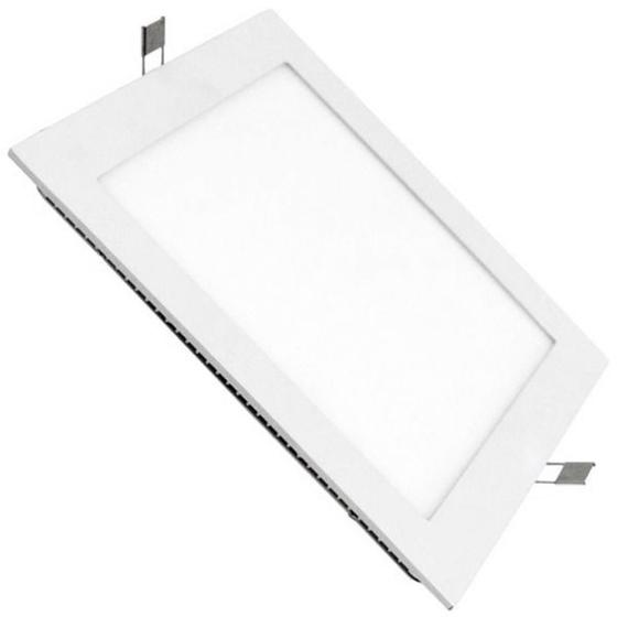 Imagem de Kit 2 luminaria led embutir quadrada slim 18w 6500k 21cm kian economax