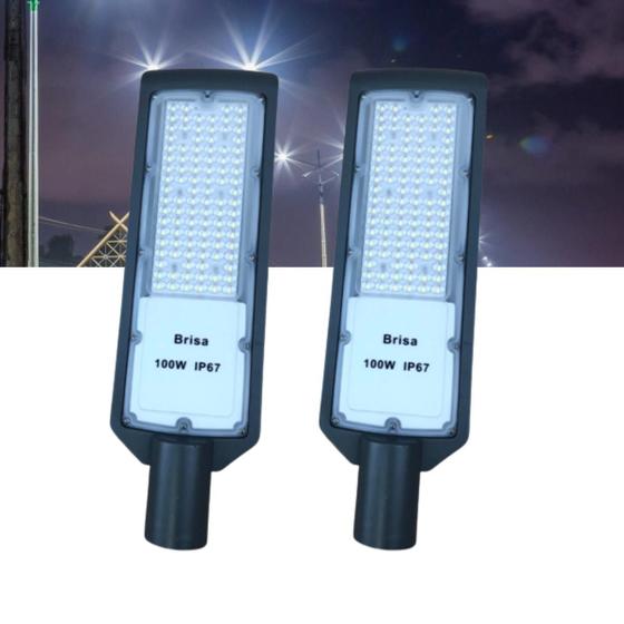 KIT 2 Luminária Led Para Poste 100w Iluminação Publica Bivolt Ip67