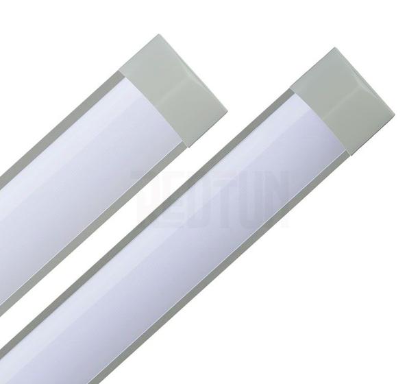 Kit 2 Luminária Linear Led Tubular Sobrepor 40w 120cm BF e BQ Menor preço em Kit 2 Luminária Linear Led Tubular Sobrepor 40w 120cm BF e BQ