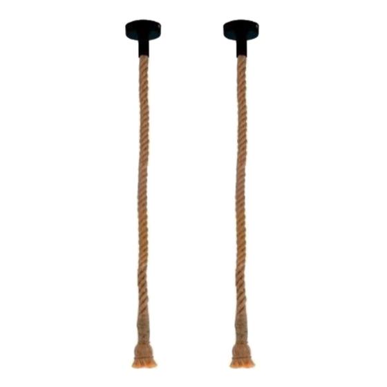 Imagem de Kit 2 Luminária Pendente Corda Rústico Sisal 1,50 Metros