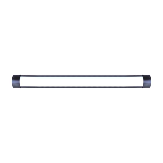 Imagem de Kit 2 Luminaria Preta 18w Sobrepor Slim 50cm Branco Quente 3000K AMARELA