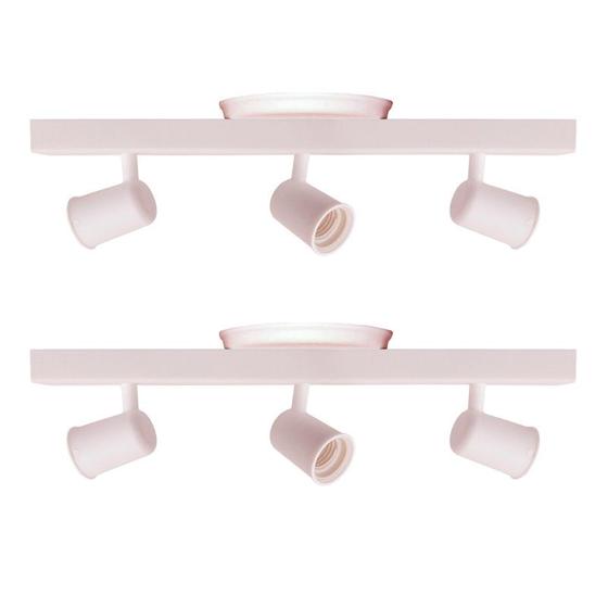 Kit 2 Luminária Trilho Eletrificado Canopla 3 Lâmpadas Direcionável Menor preço em Kit 2 Luminária Trilho Eletrificado Canopla 3 Lâmpadas Direcionável