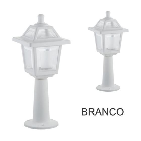 Kit 2 Luminárias de Chão Balizador Poste Jardim Colonial Prt 385