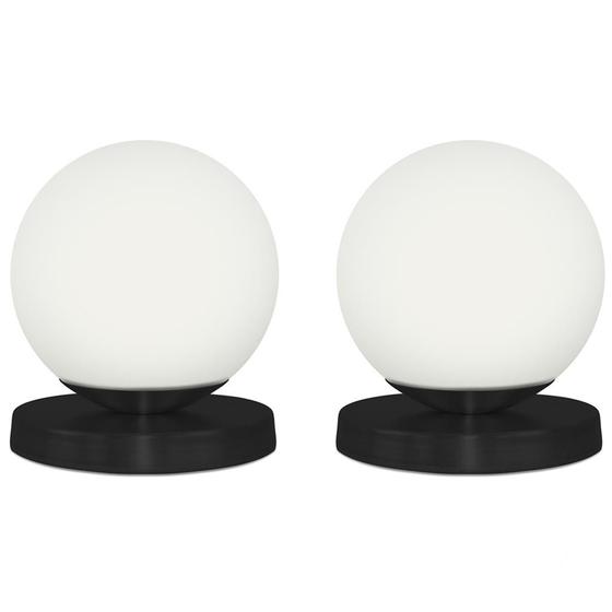 Imagem de Kit 2 Luminárias de mesa Globo Orby Preto Base Redonda