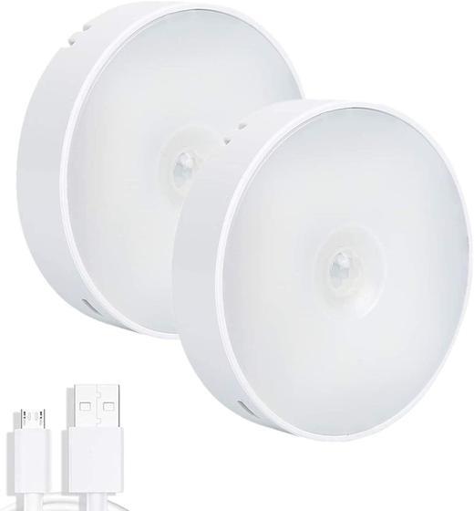 Imagem de Kit 2 Luminárias Led Com Sensor De Movimento Sem Fio Recarregável