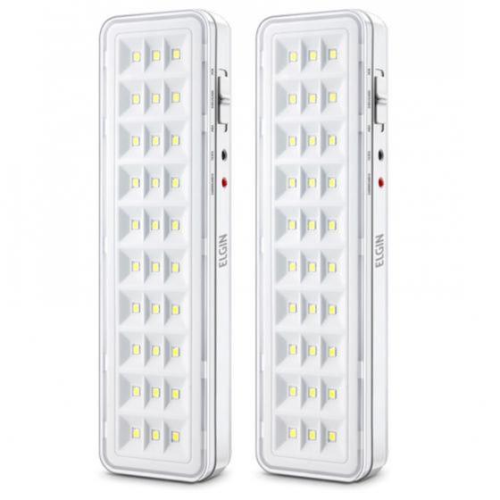 Kit 2 Luminárias Luz De Emergência 30 Leds 2w Bivolt Elgin Menor preço em Kit 2 Luminárias Luz De Emergência 30 Leds 2w Bivolt Elgin