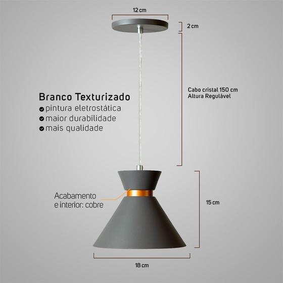 Imagem de Kit 2 Luminárias Pendente Mini Berlim Interno Cinza