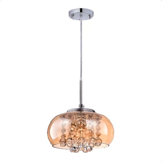 Kit 2 Lustre Pendente Lumier Verona 21cm Cristal K9 Âmbar Menor preço em Kit 2 Lustre Pendente Lumier Verona 21cm Cristal K9 Âmbar