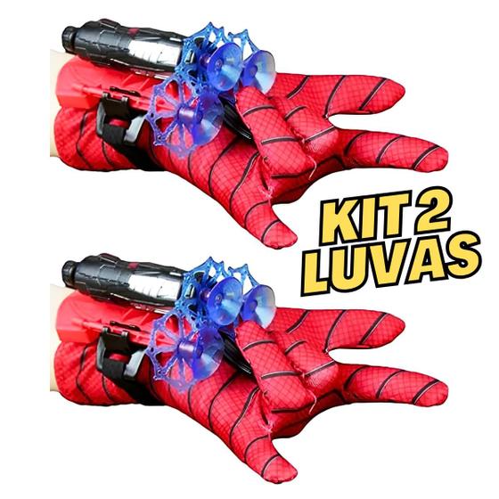 Kit 2 Luvas Lança Teia Spider Brinquedo Infantil Kids Homem Aranha p/ Dia das Crianças Aniversário Festas Eventos Menino Menor preço em Kit 2 Luvas Lança Teia Spider Brinquedo Infantil Kids Homem Aranha p/ Dia das Crianças Aniversário Festas Eventos Menino