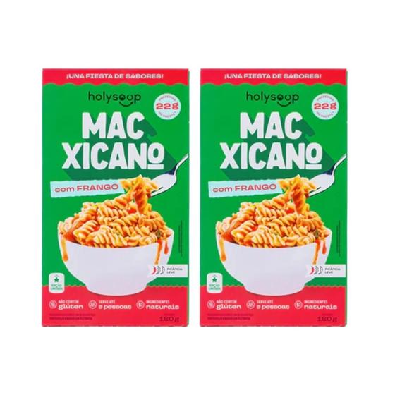 Imagem de Kit 2 Macarrão Mac Xicano Com Frango Holysoup 180g