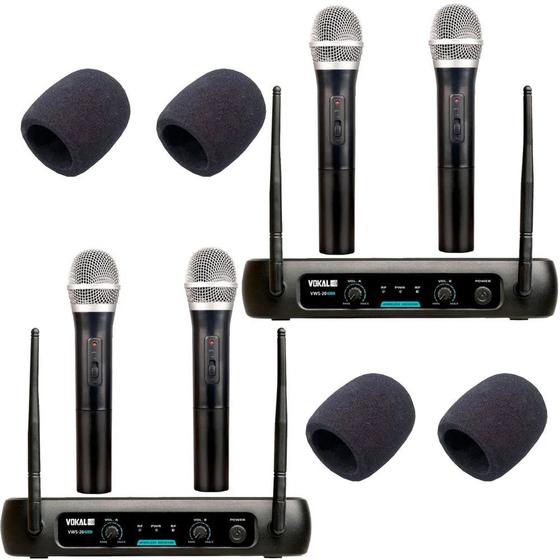 Kit 2 Maletas de Microfone sem Fio Duplo Vokal Vws20 Vhf + 4 Espumas Menor preço em Kit 2 Maletas de Microfone sem Fio Duplo Vokal Vws20 Vhf + 4 Espumas