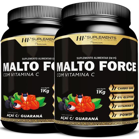 Imagem de Kit 2 Malto Force Maltodextrina Com Vitamina C 1Kg Hf