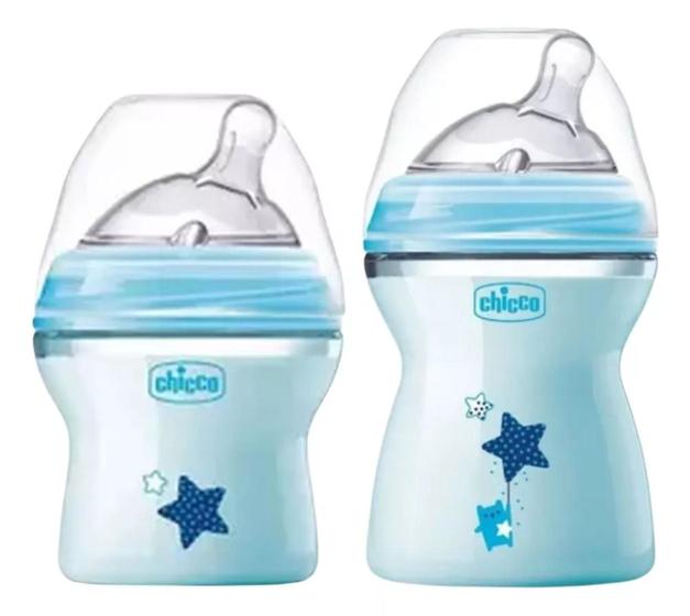 Imagem de kit 2 mamadeiras chicco 150 +250 ml azul