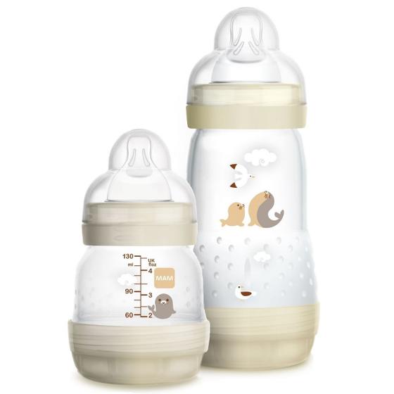 Imagem de Kit 2 Mamadeiras Mam Dupla Easy Start Neutra 130ml E 260ml