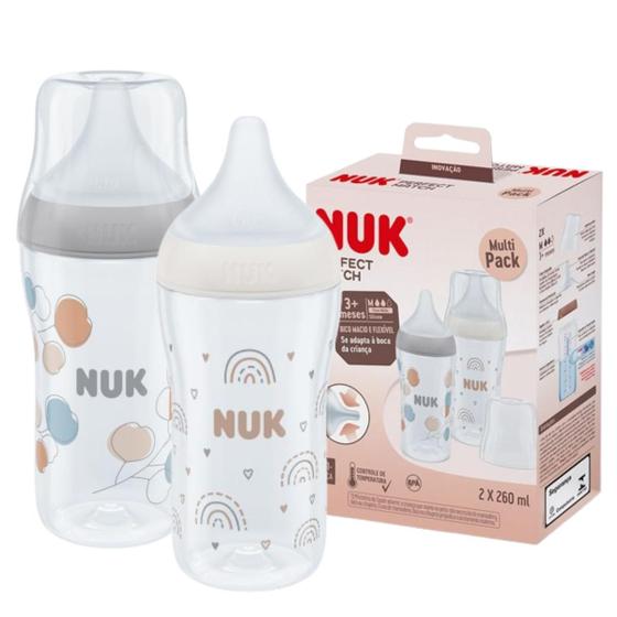 Kit 2 Mamadeiras Nuk Antivazamento Controle de Temperatura Perfect ...