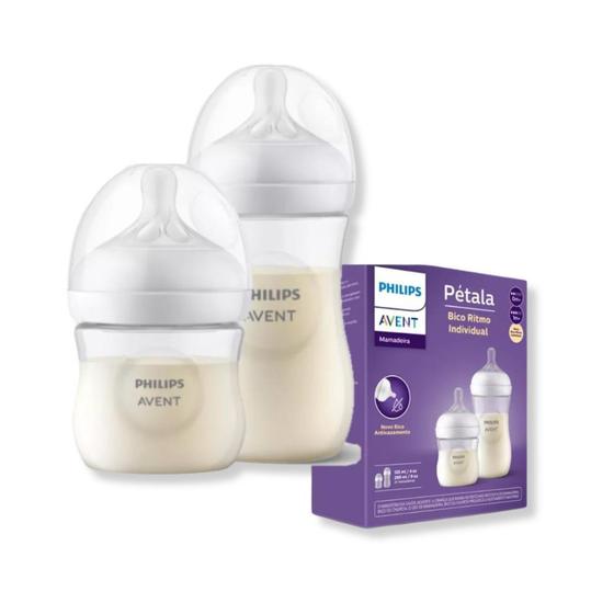 Imagem de Kit 2 mamadeiras petala 150ml + 260ml transparente (scd838/26) - avent