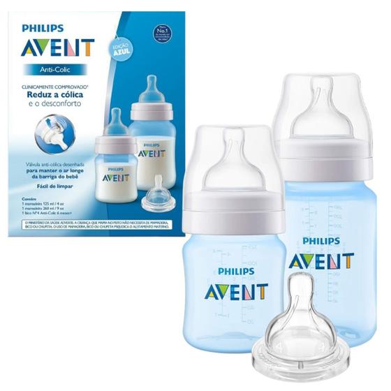 Imagem de KIT 2 MAMADEIRAS PHILIPS AVENT CLÁSSICA 125 E 260 ML + BICO EXTRA CLÁSSICA  Nº4