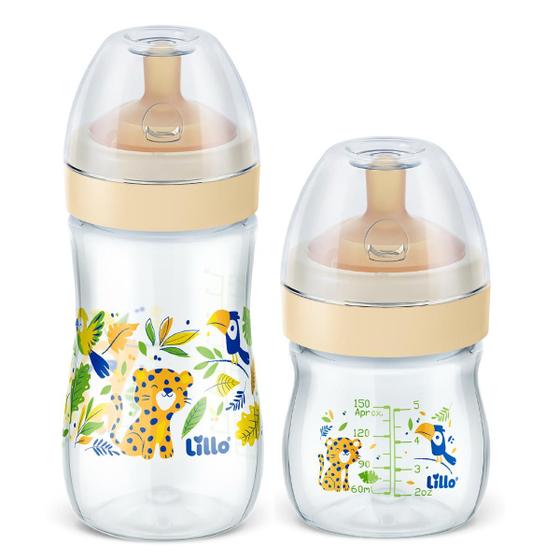 Kit 2 Mamadeiras Super Evolution Bico Látex 150/300ml Lillo Imagem de Kit 2 Mamadeiras Super Evolution Bico Látex 150/300ml Lillo