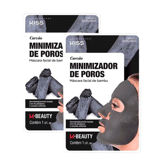 Imagem de Kit 2 Máscara Facial Kiss New York Minimizador de Poros Carvão 1 Unidade