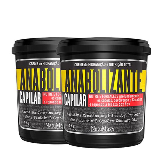 Imagem de Kit 2 Máscaras Capilares Hidratantes Fortificante Anabolizante Capilar NatuMaxx 1Kg