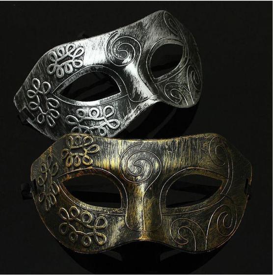 Imagem de Kit 2 Máscaras Gladiador Baile Festas (1 Ouro e 1 Prata)