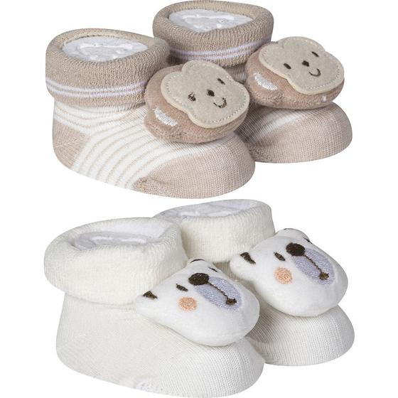 Imagem de Kit 2 Meias Pantufa Bebê Recém Nascido Menino