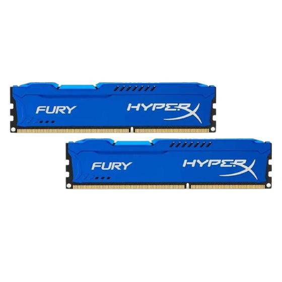 Imagem de Kit 2 memória ram ddr3 8gb hyperx fury 1600mhz hx316c10f/8 azul (2x8gb) 16gb dual