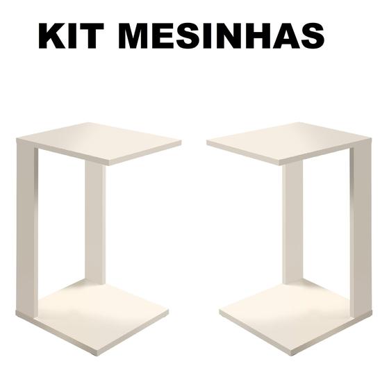 Imagem de Kit 2 Mesas Canto Lateral Decoração Sala com Estilo