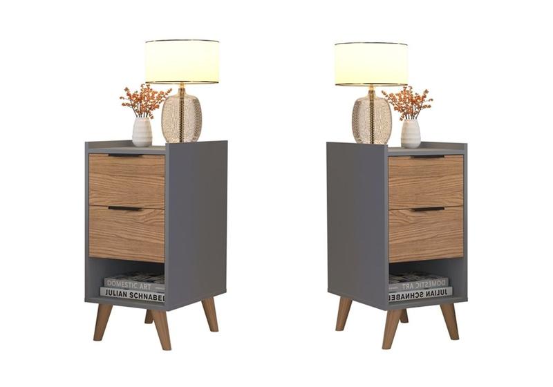 Imagem de KIT 2 Mesas de Cabeceira Ape Pé Palito Onix / Cinamomo - Comprar Moveis para sua Casa