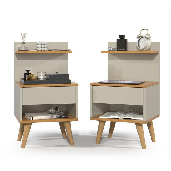 Kit 2 Mesas de Cabeceira Retrô Mesinhas com Gaveta Moderno Criado Quarto Casal Solteiro - Lojas Comprou Chegou Imagem de Kit 2 Mesas de Cabeceira Retrô Mesinhas com Gaveta Moderno Criado Quarto Casal Solteiro