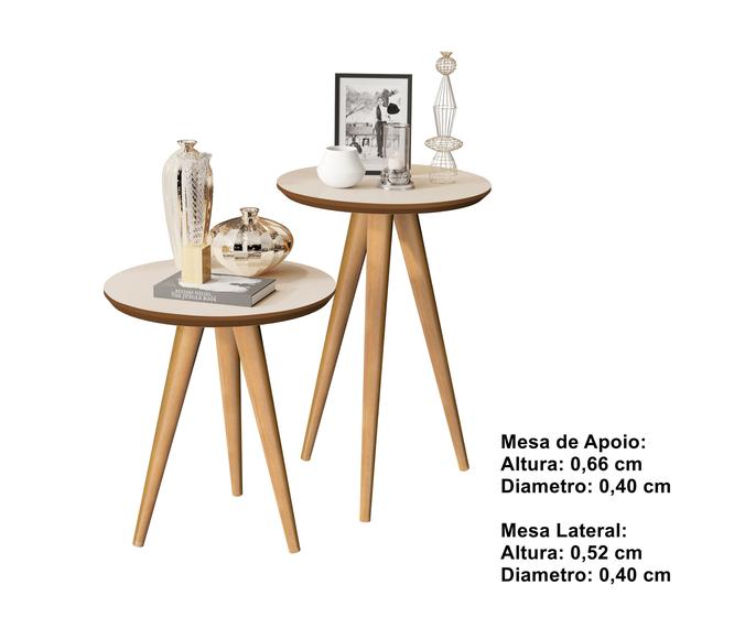 Imagem de Kit 2 Mesas Lateral e Apoio 40cm Pés Palito Cores - Comprar Moveis em Casa