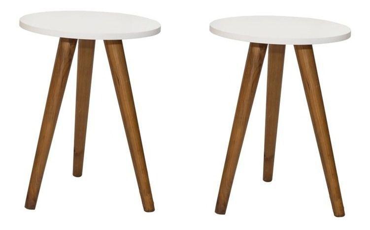 Kit 2 Mesinhas Pequena Mesa De Cabeceira Pé Palito Tripé Decoração é boa?